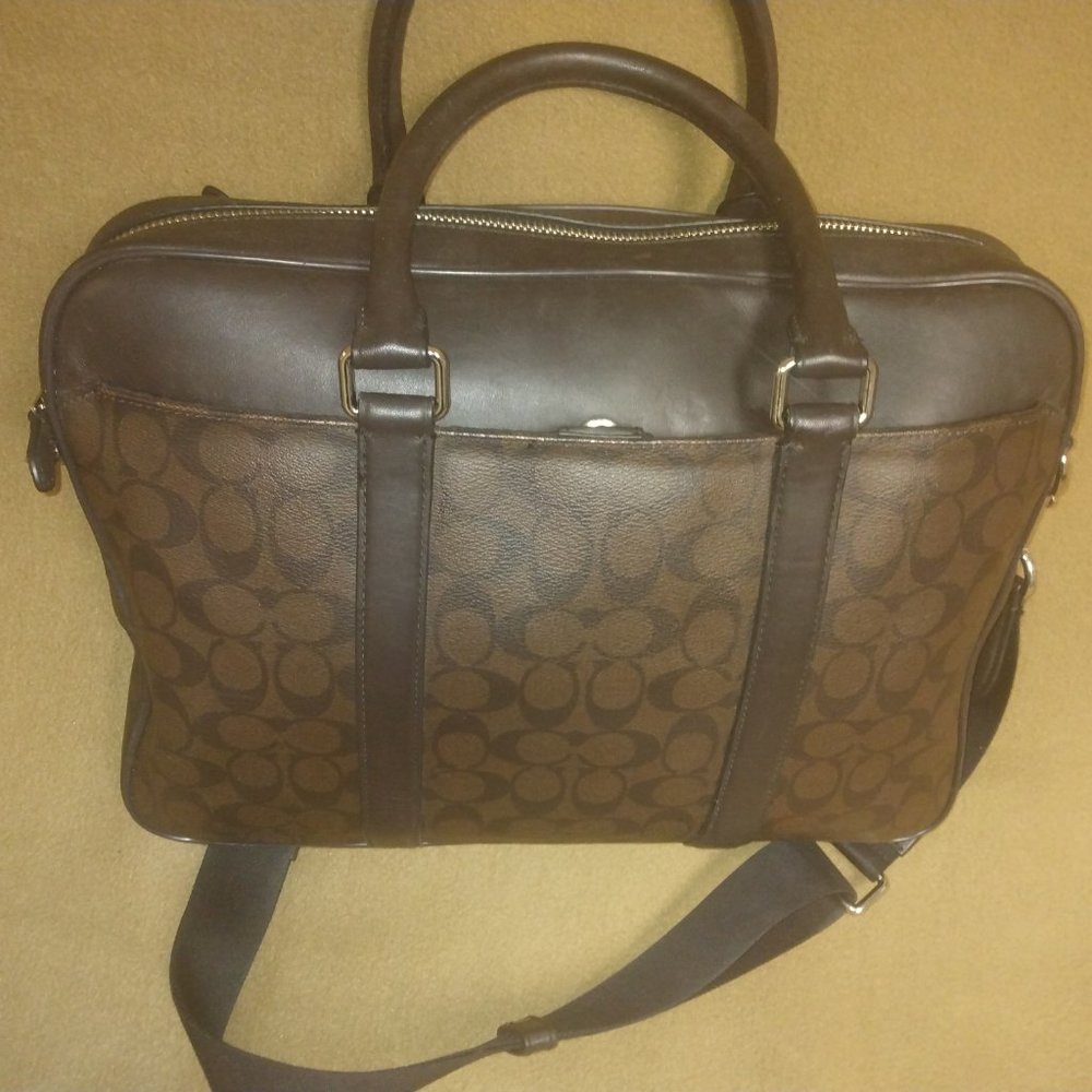 ❤️COACH Perry Slim Laptop Briefcase Bag + Shoulder Strap and Dustbag - Picture 3 of 8